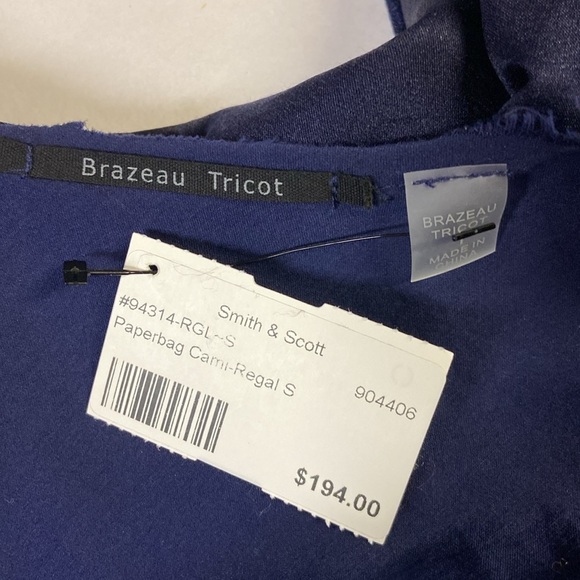 Brazeau Tricot Paperbag Silk Blend Cami Nightfall Navy Size 1/XS NWT - Picture 7 of 7